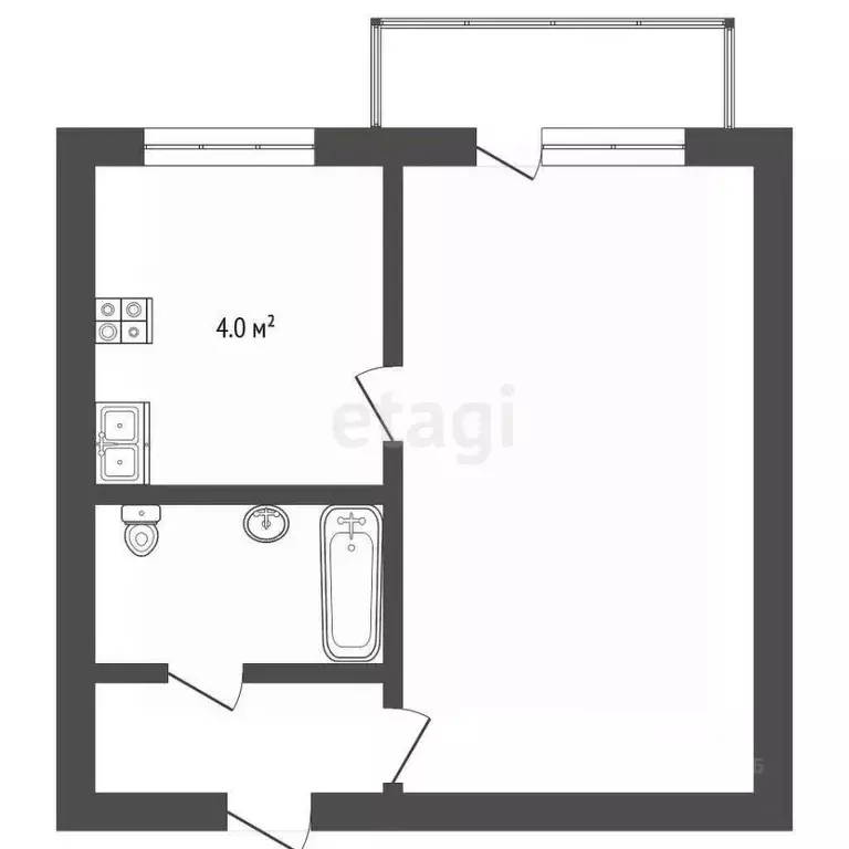 1-к кв. Татарстан, Альметьевск ул. Ризы Фахретдина, 57Е (34.0 м) - Фото 1