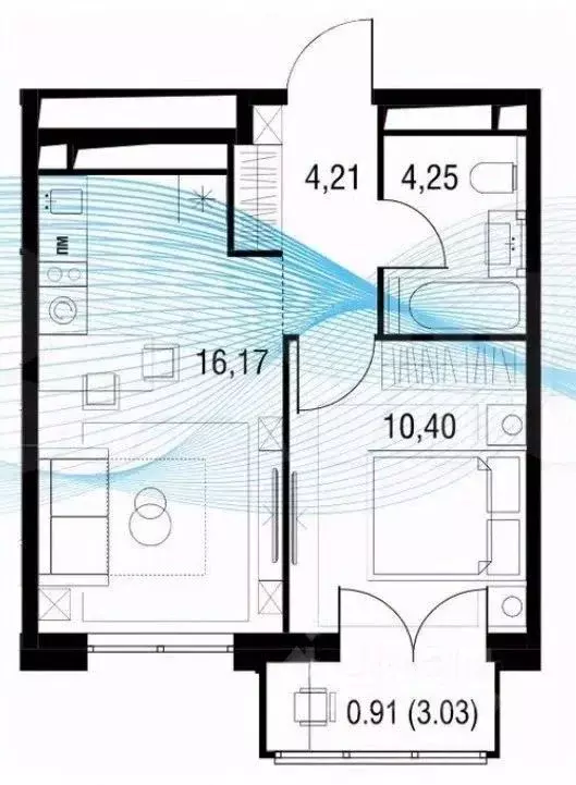 1-к кв. Московская область, Одинцово Северная ул., 13 (37.4 м) - Фото 2
