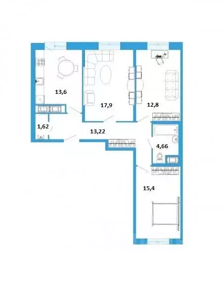 3-к кв. Ленинградская область, Мурино Всеволожский район, бул. ... - Фото 2