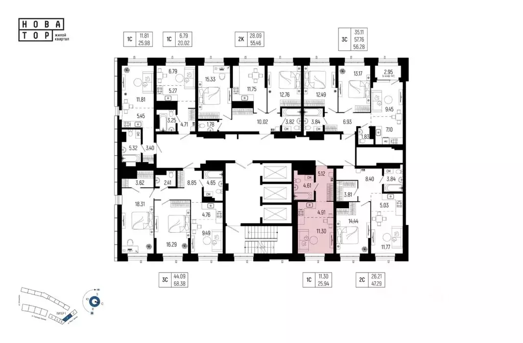 1-к кв. Башкортостан, Уфа Глумилино-1 мкр, Новатор жилой комплекс ... - Фото 2