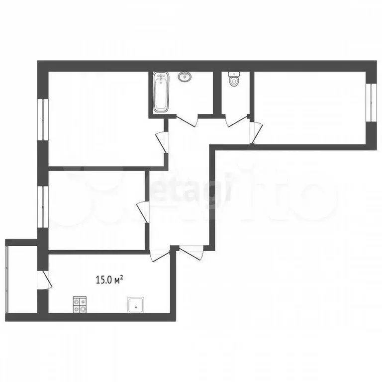 3-к. квартира, 82 м, 3/9 эт. - Фото 0