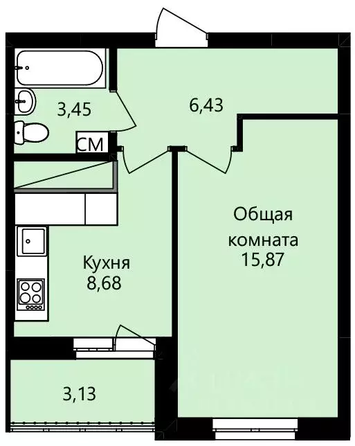 1-к кв. мордовия, саранск юбилейный жилрайон, 4-й мкр, (36.0 м) - Фото 0