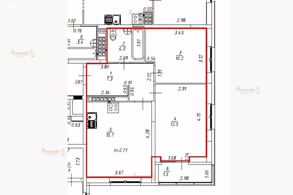 2-комнатная квартира: Екатеринбург, Счастливая улица, 16 (49.7 м) - Фото 1