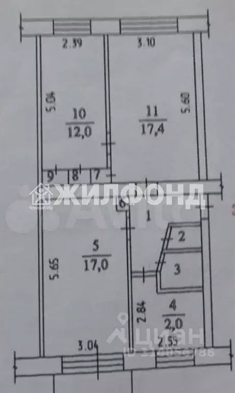 3-к кв. Кемеровская область, Кемерово Инициативная ул., 36 (61.3 м) - Фото 0