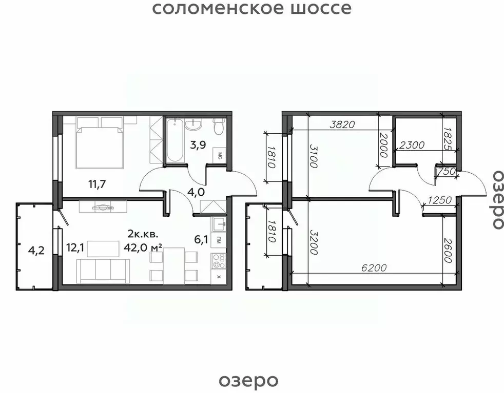 2-к кв. Карелия, Петрозаводск Район Северная промзона, Вороний Наволок ... - Фото 0