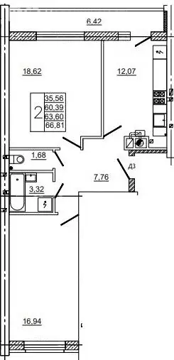 2-комнатная квартира: Смоленск, улица Нахимова, 23А (66.2 м) - Фото 1