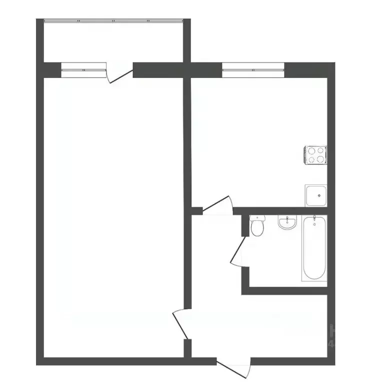 1-к кв. Тюменская область, Тюмень ул. Московский Тракт, 179 (36.2 м) - Фото 2