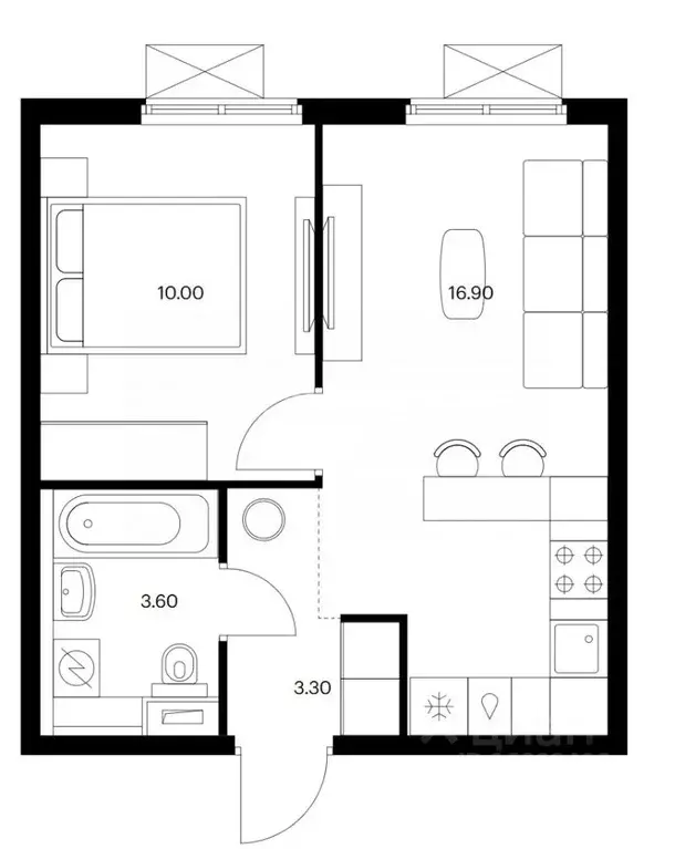 1-к кв. Московская область, Мытищи ул. Колонцова, 2Бк1 (33.8 м) - Фото 2