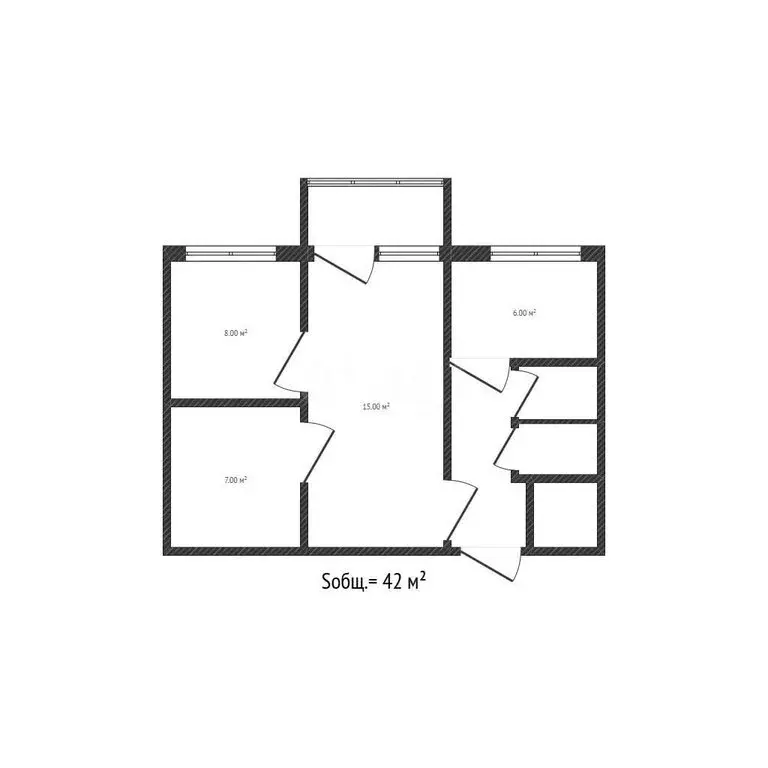 3-комнатная квартира: Брянск, Красноармейская улица, 101Б (42.1 м) - Фото 0