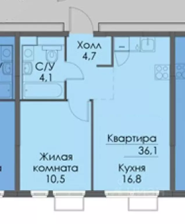 1-к кв. Санкт-Петербург Кантемировская 11 жилой комплекс, 5 (36.1 м) - Фото 1