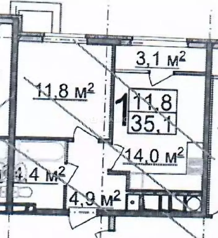 1-к кв. Рязанская область, Рязань Быстрецкая ул., 18к2 (35.0 м) - Фото 1