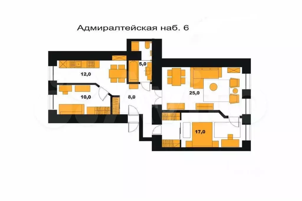 3-к. квартира, 78 м, 4/6 эт. - Фото 1