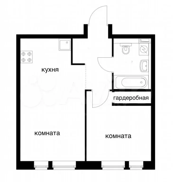 1-к. квартира, 41,8 м, 14/18 эт. - Фото 0