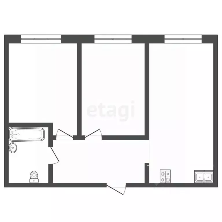 2-к кв. Тюменская область, Тюмень Новгородская ул., 22 (58.7 м) - Фото 2