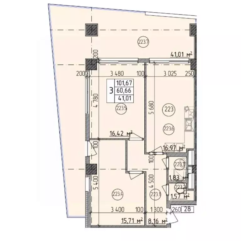 3-к кв. Севастополь ул. Парковая, 5 (101.67 м) - Фото 1