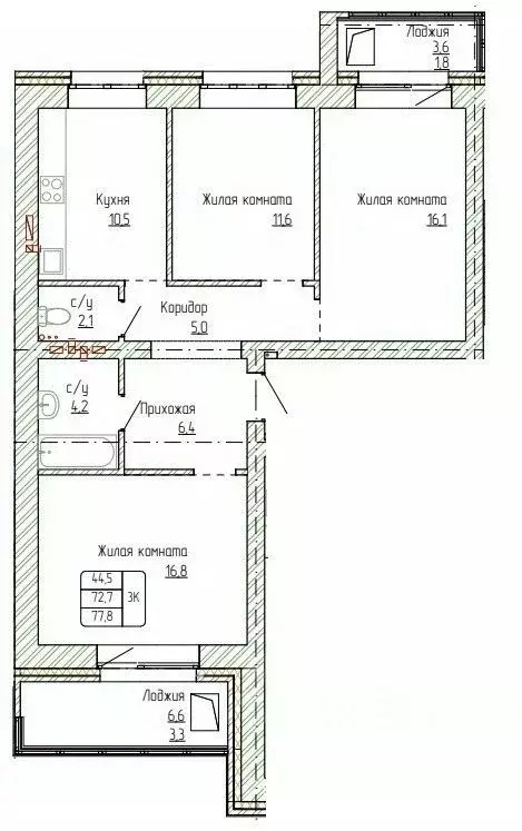3-к кв. Алтайский край, Новоалтайск ул. Титова, 6 (77.8 м) - Фото 1