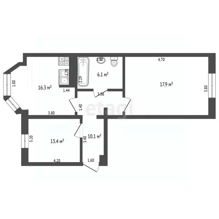 2-к кв. Крым, Феодосия бул. Адмиральский, 7А (63.8 м) - Фото 2