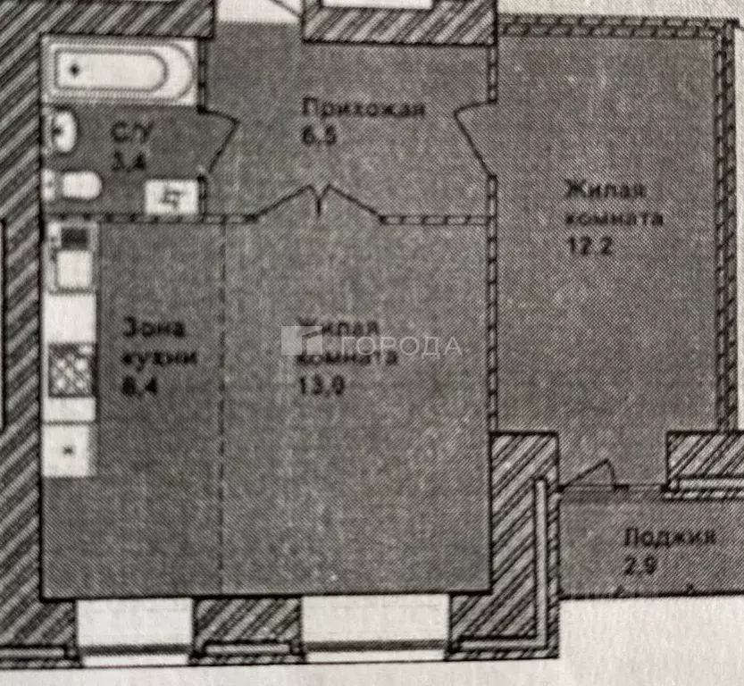 2-к кв. Новосибирская область, Новосибирск Стрижи мкр, 1 (43.1 м) - Фото 1