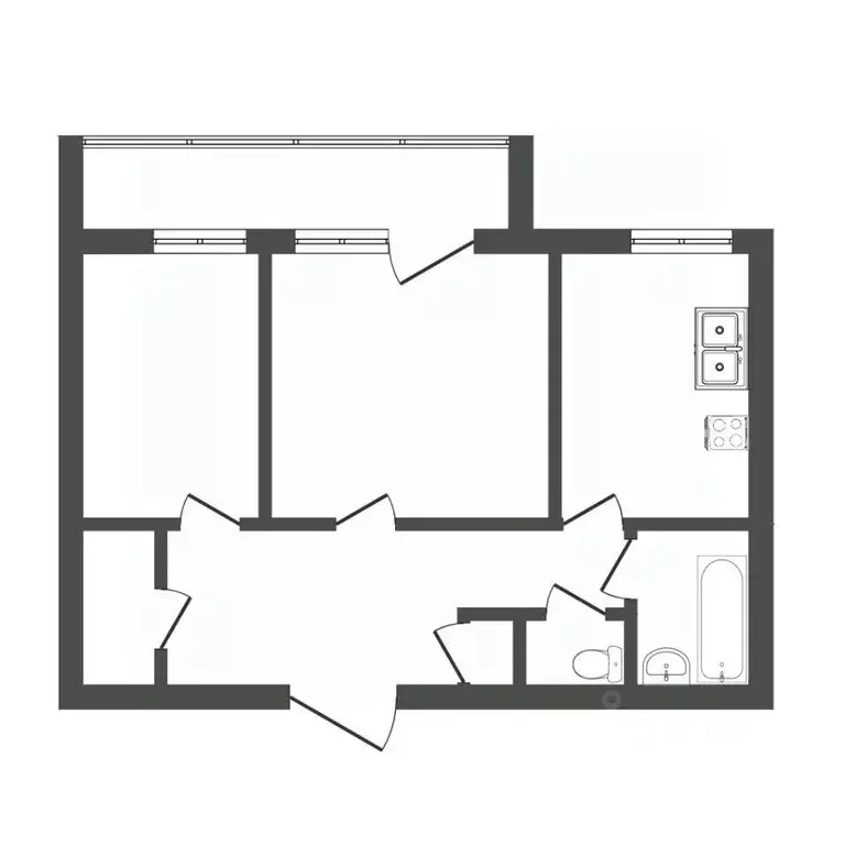 2-к кв. Тюменская область, Тюмень Полевая ул., 14 (43.0 м) - Фото 1