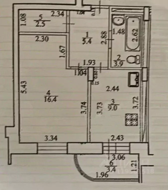 1-к кв. Башкортостан, Уфа Дагестанская ул., 14 (38.9 м) - Фото 0