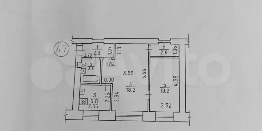 2-к. квартира, 44 м, 1/5 эт. - Фото 0