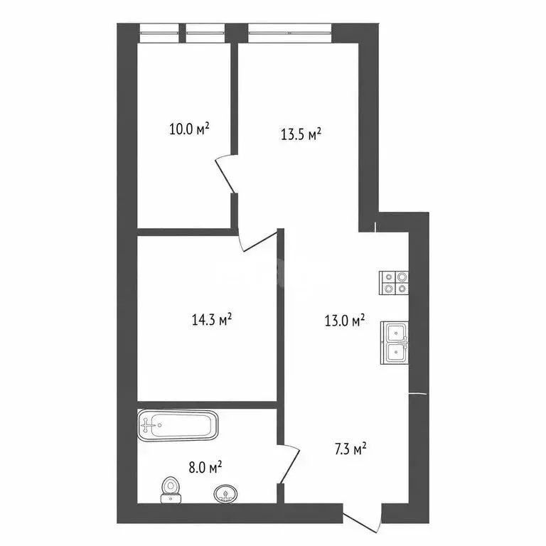 3-комнатная квартира: Москва, 1-й Нагатинский проезд, 14 (70 м) - Фото 1