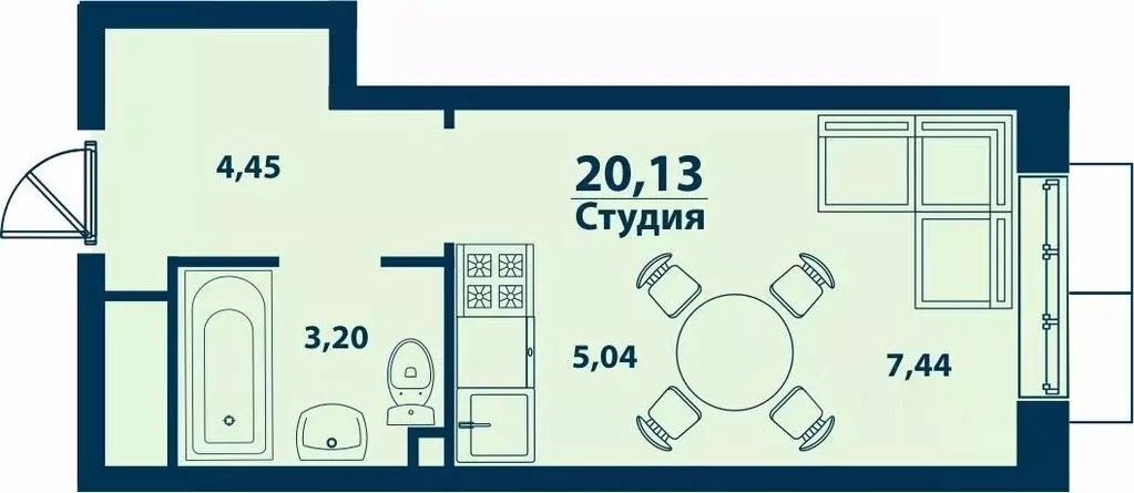 1-к кв. Башкортостан, Уфа ул. Ивана Спатара, 14 (20.13 м) - Фото 0