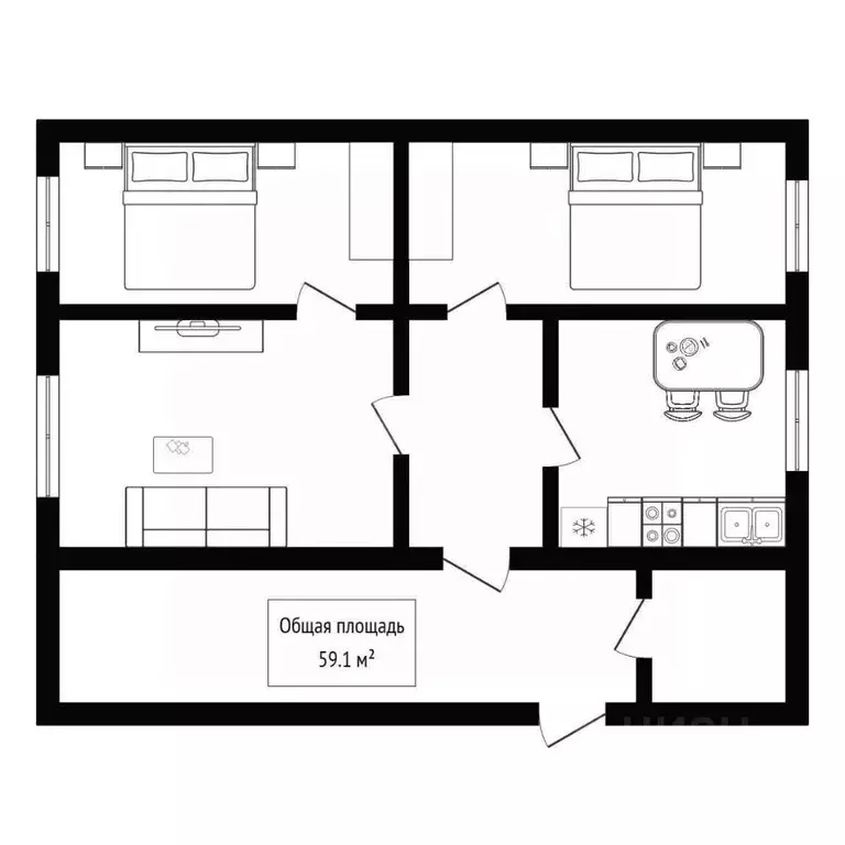 Дом в Алтай, Майминский район, с. Усть-Муны Набережная ул., 8 (59 м) - Фото 1