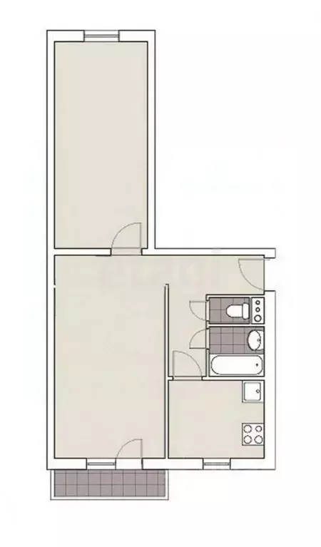 2-к кв. Липецкая область, Липецк Дачный мкр, ул. Центральная, 17 (44.0 ... - Фото 2