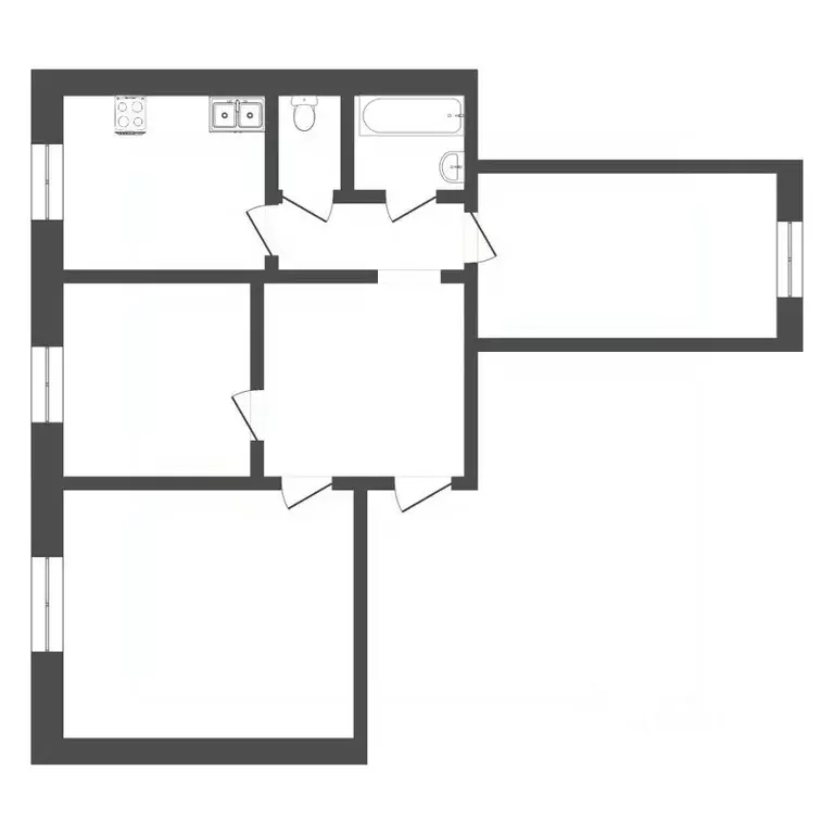 3-к кв. Тюменская область, Тюмень Флотская ул., 57 (65.0 м) - Фото 1