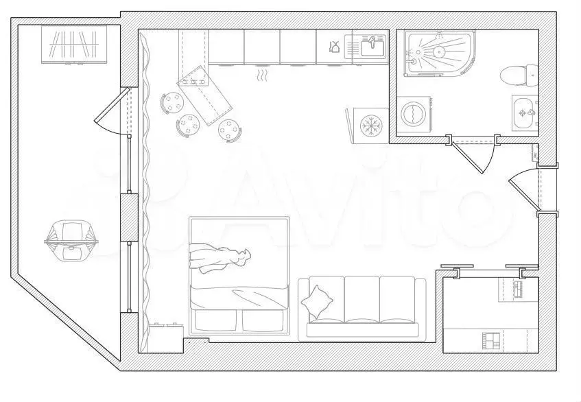 1-к. квартира, 40 м, 4/9 эт. - Фото 0