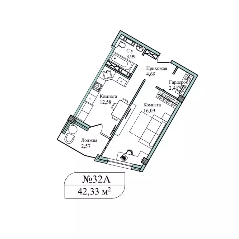 2-к кв. Севастополь ул. Летчиков, 10к3 (44.3 м) - Фото 0