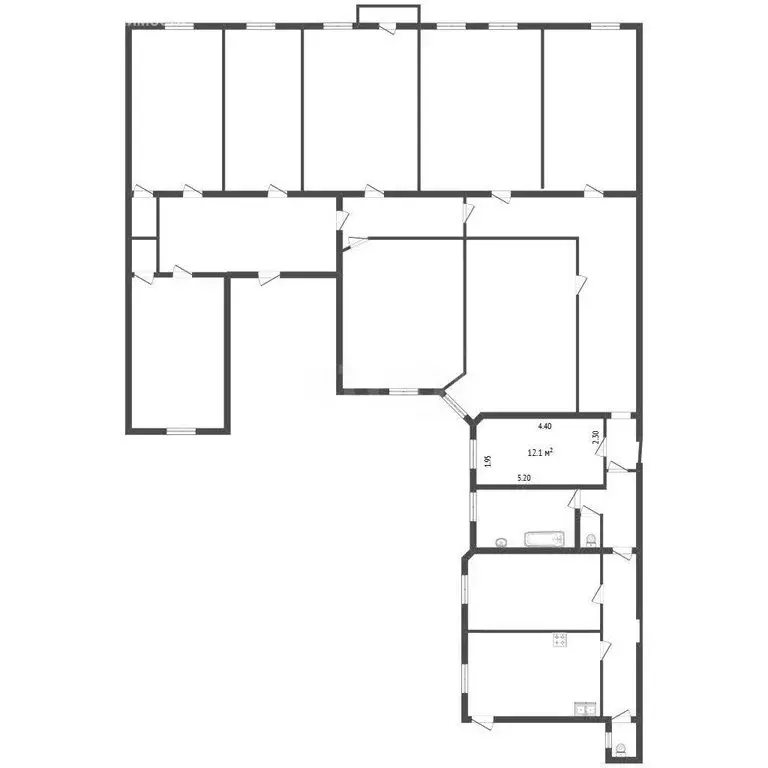 1к в 9-комнатной квартире (12.1 м) - Фото 2