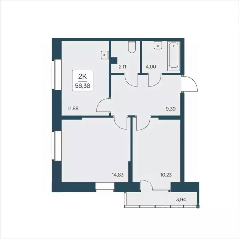 2-к кв. Новосибирская область, Новосибирск ул. Дуси Ковальчук, 385 ... - Фото 1