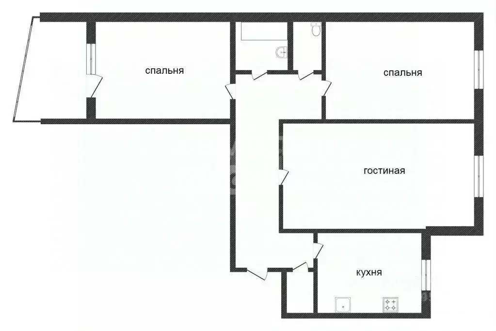 3-к кв. Челябинская область, Челябинск ул. Руставели, 30 (69.8 м) - Фото 1