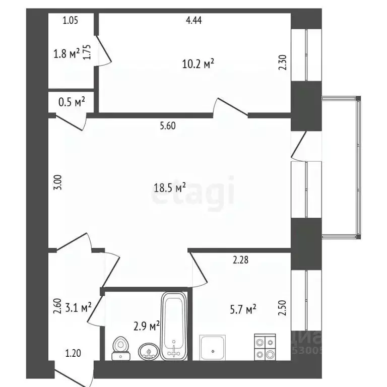 2-к кв. Забайкальский край, Чита Нагорная ул., 85 (42.7 м) - Фото 2