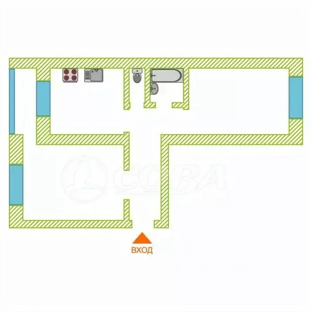 2-к кв. Курганская область, Курган Заозерный жилрайон, 3-й мкр, 3 ... - Фото 2