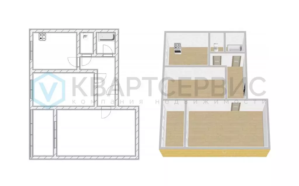 2-к кв. Омская область, Омск Заозерная ул., 17 (45.6 м) - Фото 2