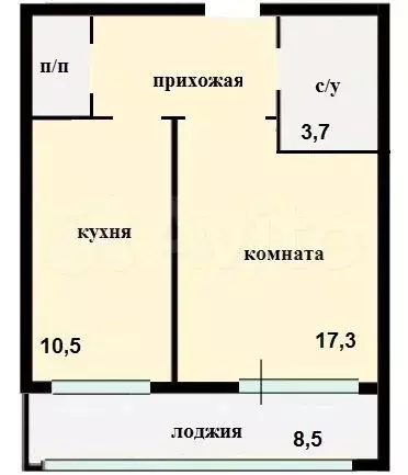 1-к. квартира, 38,1 м, 7/9 эт. - Фото 0