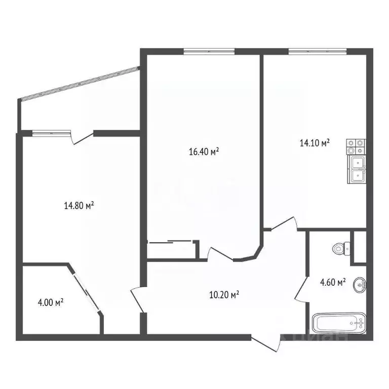 2-к кв. Санкт-Петербург просп. Большевиков, 11к2 (65.7 м) - Фото 2