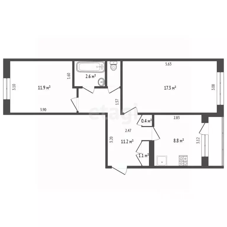 2-к кв. Московская область, Луховицы муниципальный округ, пос. ... - Фото 2