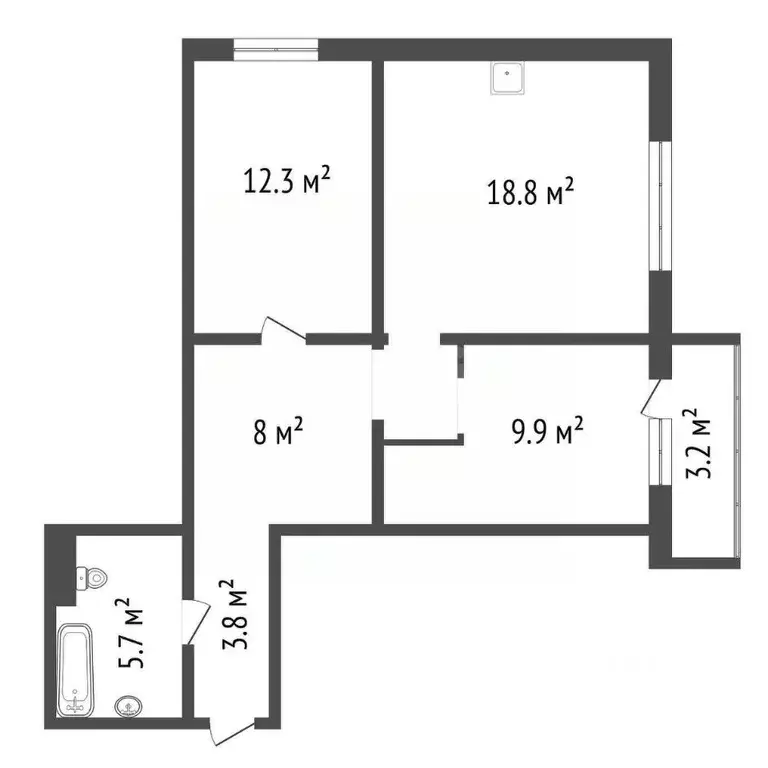 3-к кв. Красноярский край, Красноярск ул. Апрельская, 6И (60.1 м) - Фото 2