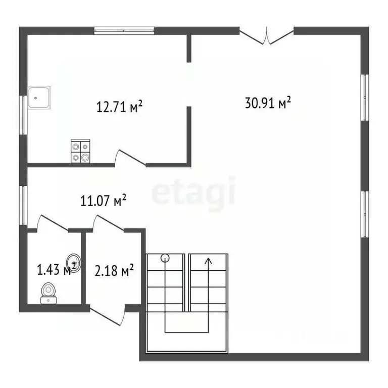 Дом в Калужская область, Совхоз Боровский с/пос, д. Кабицыно ул. 1-я ... - Фото 2