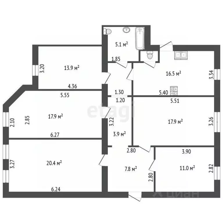 Комната Санкт-Петербург Кирочная ул., 49 (17.9 м) - Фото 2