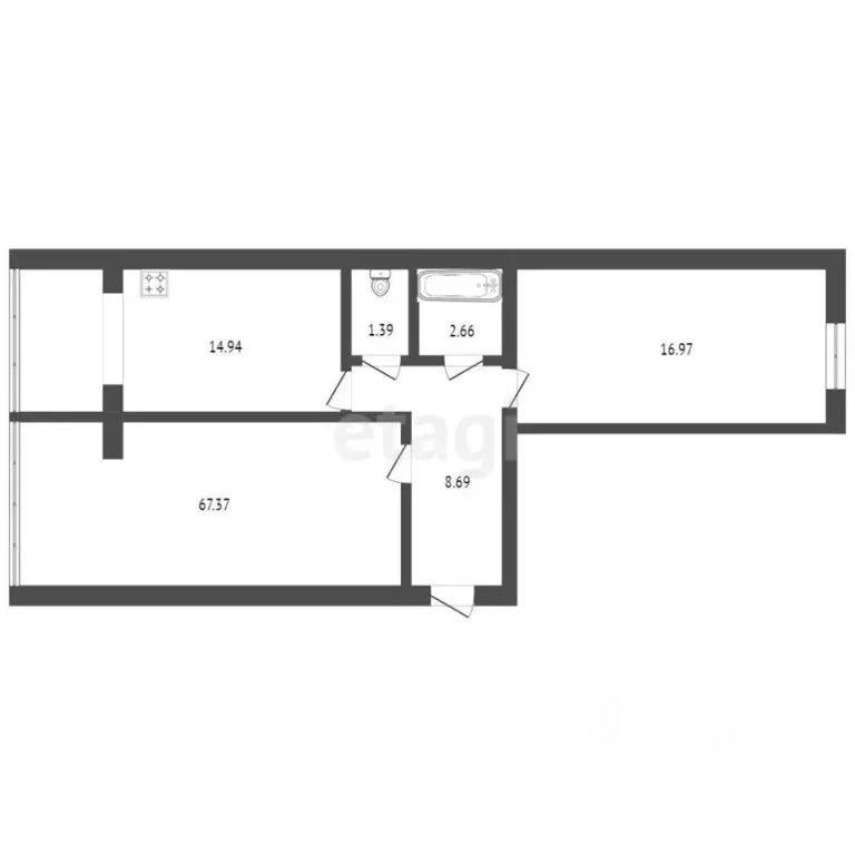 2-к кв. Карачаево-Черкесия, Черкесск ул. Космонавтов, 49Б (79.1 м) - Фото 1