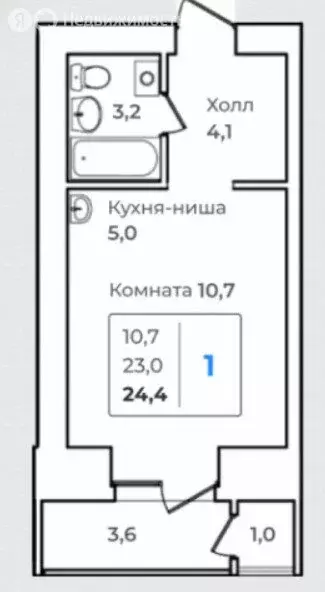 Квартира-студия: Благовещенск, жилой комплекс Зейский Бульвар (24.4 м) - Фото 0