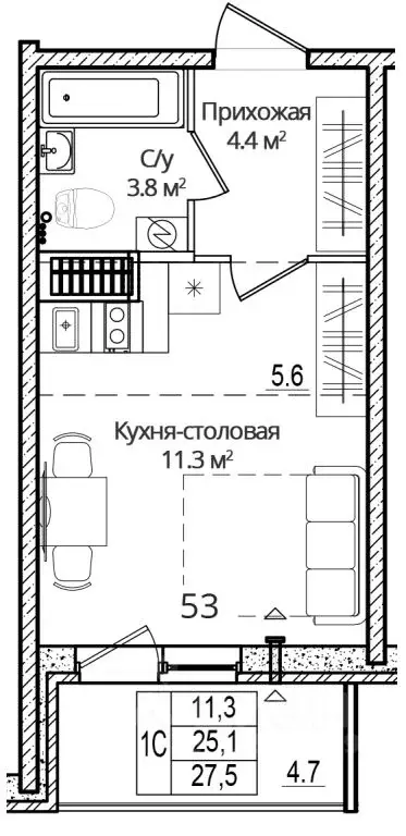 Студия Псковская область, Псковский муниципальный округ, д. Борисовичи ... - Фото 1