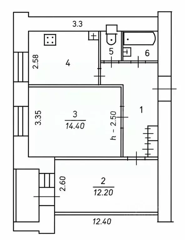 2-к кв. Чувашия, Чебоксары Эгерский бул., 31 (50.1 м) - Фото 2