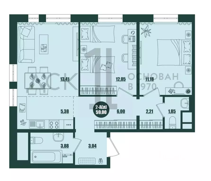 2-к кв. Ханты-Мансийский АО, Сургут 39-й мкр, Крылов жилой комплекс ... - Фото 1