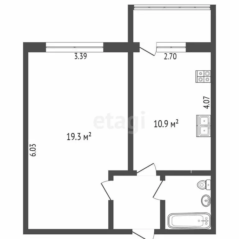 1-комнатная квартира: Омск, улица Крупской, 38 (36.2 м) - Фото 0